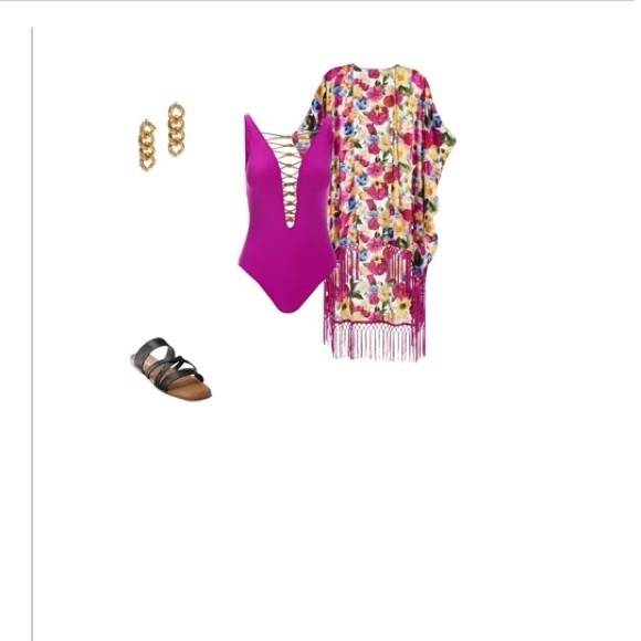 Boston Proper Novelty Fringe Kimono NEW - Picture 9 of 10